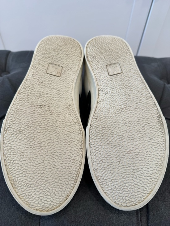 Veja White Leather Sneakers with Black/Navy V Logo - Picture 8 of 10